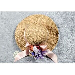 Boyds Bears Bearwear Straw Floral Hat w Ribbon